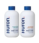 Huron Body Wash Scent Duo - Citrus + Eucalyptus & Sandalwood + Black Pepper Scents - Men’s Moistu...