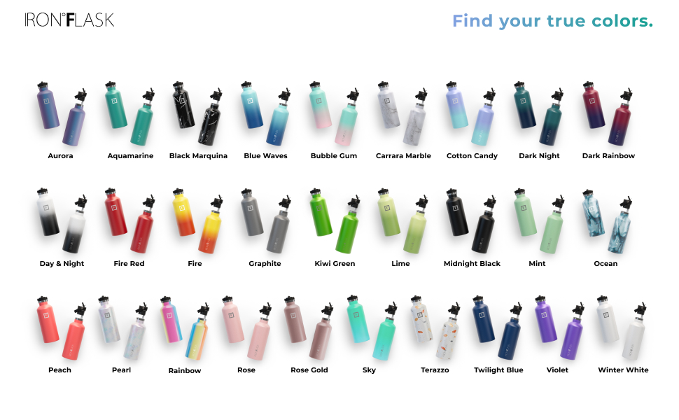 Array of color options -- "Find your true colors"