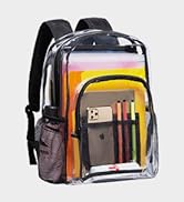 Vorspack Clear Backpack Heavy Duty PVC Transparent Backpack with Reinforced Strap for College Wor...