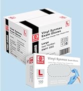 Basic Vinyl Exam Gloves, Synmax Latex-Free, Powder-Free, Non-Sterile Medical Disposable Gloves Bo...