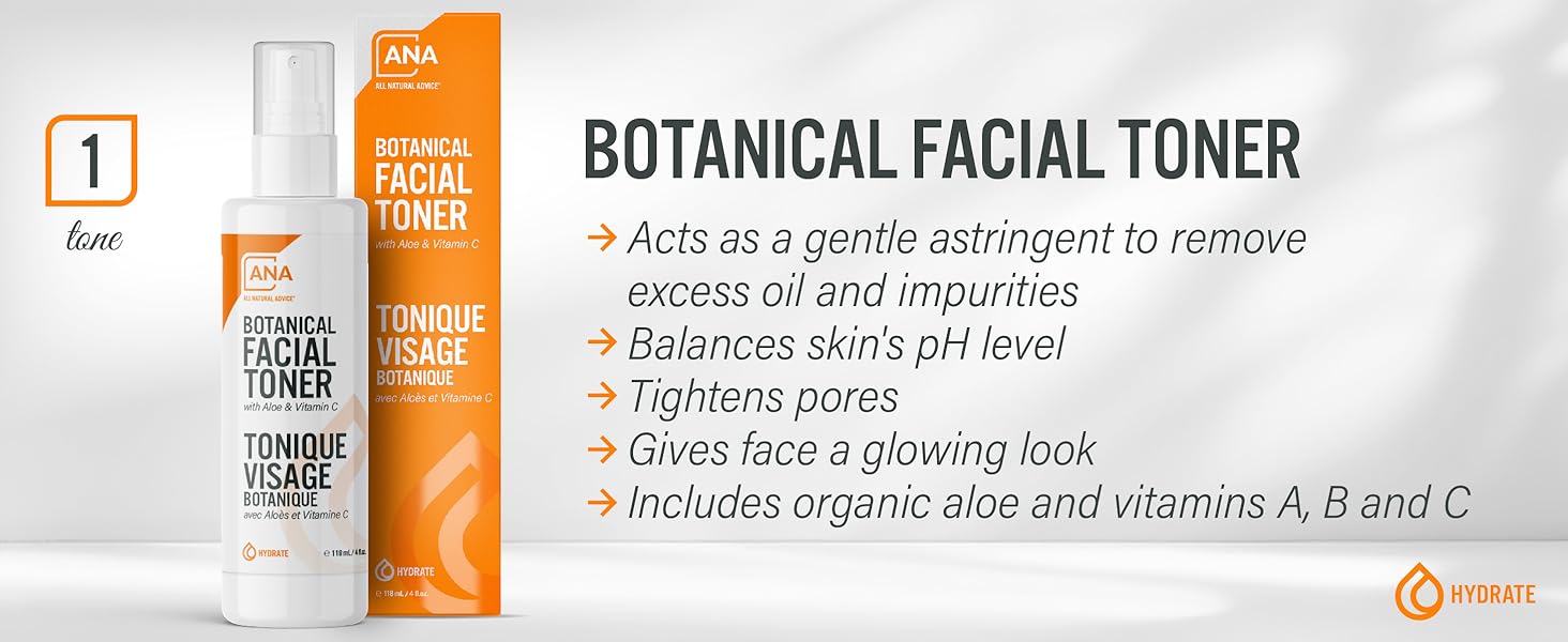 All Natural Advice Botanical Facial Toner for face care, natural skincare products for men and women