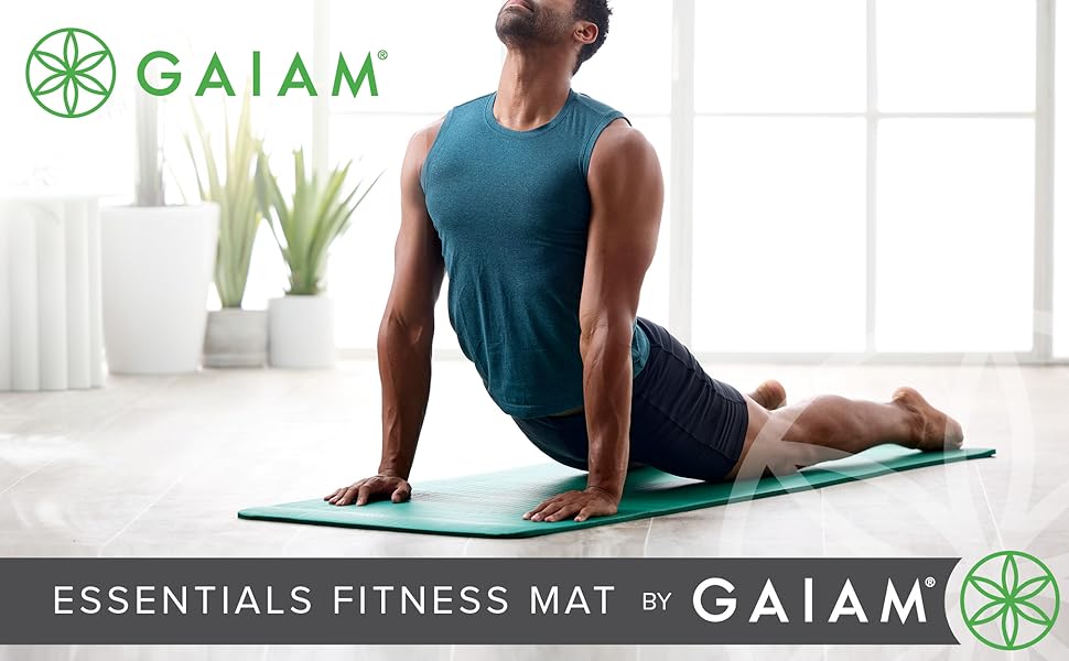 Gaiam fitness mat with strap, extra thick yoga mat, giam