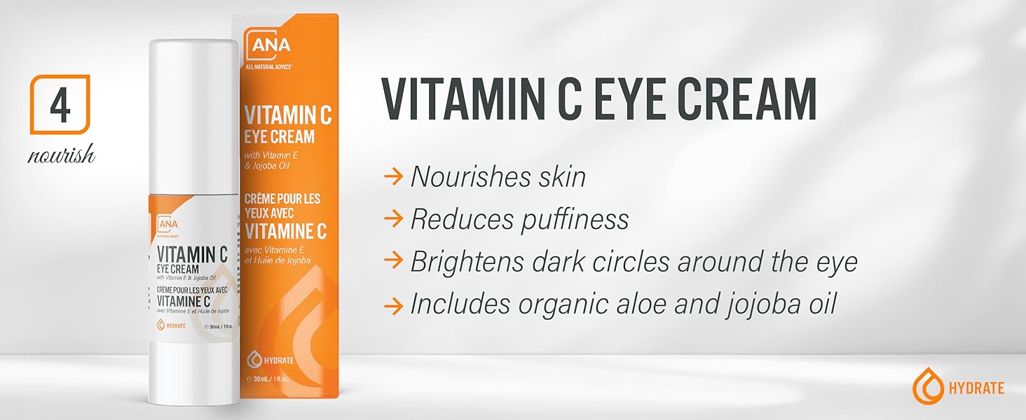 Vitamin C Eye Cream dark circles under eye treatment to help with fine lines and wrinkles 