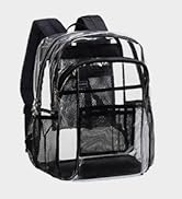 Vorspack Clear Backpack Heavy Duty - Clear Book Bag with Multi-pockets Large See Through Backpack...