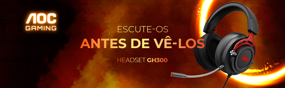 headset com fio, headset aoc, 50mm, headphone, microfone, luz rgb, headset usb, headset gamer