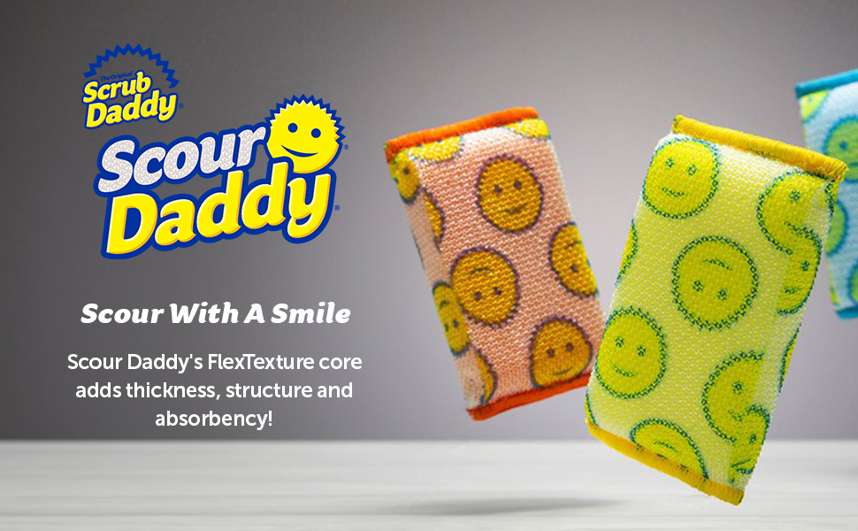 scrub daddy mommy flex texture cleaning sponge scrubber scourer scratch-free non toxic original