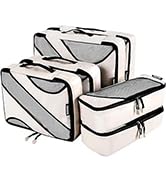 BAGAIL 6 Set Packing Cubes,Travel Luggage Packing Organizers(6Set Beige)