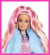 Barbie Extra -n 19 Morena Cabelo Mechas Saia Xadrez E Panda