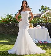 Ever-Pretty Women's Mermaid Off Shoulder Lace Tulle Floor Length Wedding Dress 02077