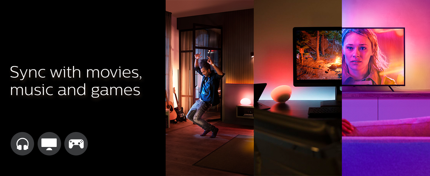 Gradient;lightstrip;sync;entertainment;Philips;Hue;TV;music;full color;seamless;LED;lights;ambience