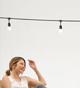 Brightech Ambience Pro Solar Powered Outdoor String Lights - Commercial Grade Waterproof Patio Li...