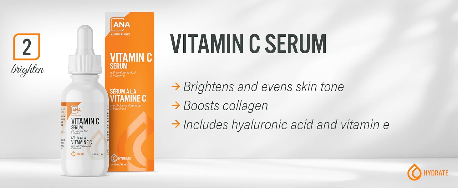 Vitamin C Serum for face moisturizer for women and men, a dark spot corrector and skin brightener