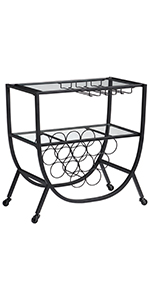 FirsTime & Co. Black Catalina Rounded Bar Cart