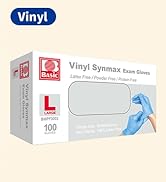 Basic Medical Synmax Blue Vinyl Exam Gloves - Latex-Free &amp; Powder-Free - 100 pcs