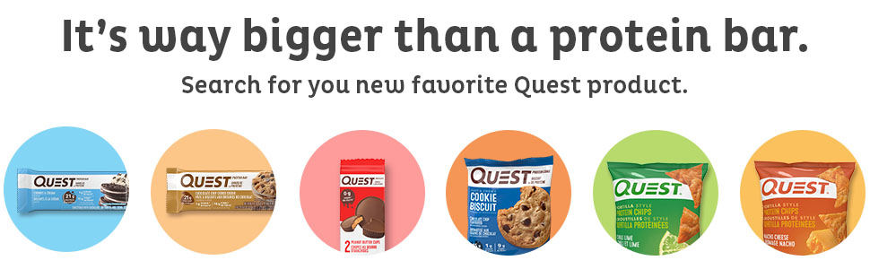 Quest Protein Bars, Chips, Peanut Butter Cups, Cookies