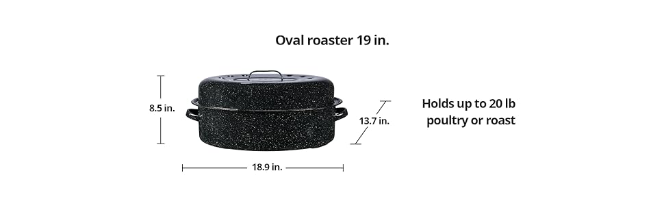 Sizes 19 in Oval Roaster