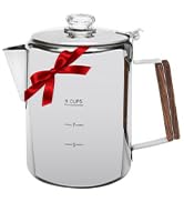 MEREZA Camping Coffee Pot Stovetop Coffee Maker Percolator Campfire Coffee Pot Stainless Steel Co...
