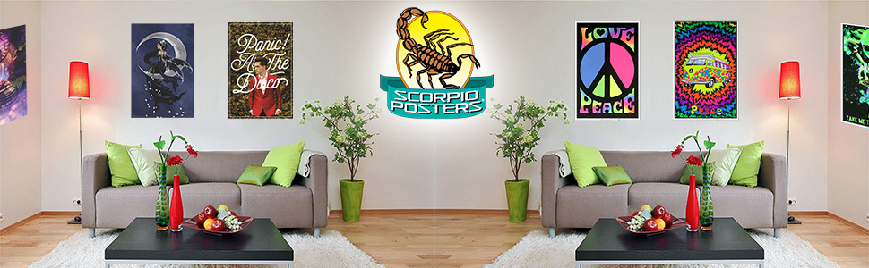 scorpio posters living room display