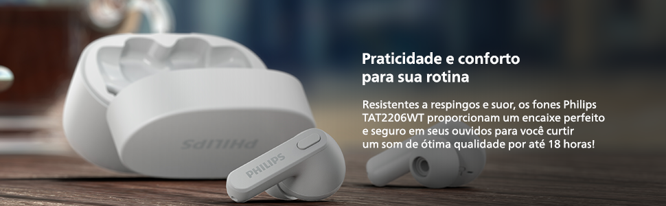 Fone TWS, Fone Philips, Sem Fio, Bluetooth, Som potente