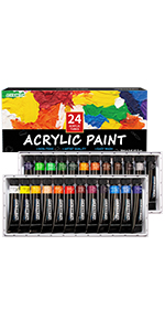 24 colours artist quality acrylic paint set