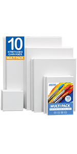 multi size stretched canvases 10 pack