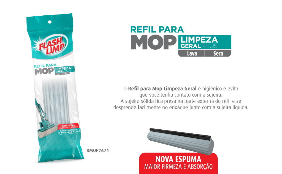 Refil mop limpeza geral; FlashLimp; RMOP7671