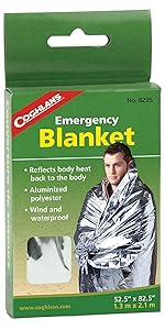 survival, poncho, blanket, aluminized, thermal, heat, retention, hypothermia, windproof, waterproof