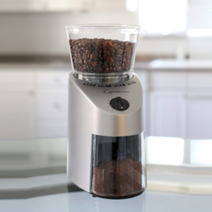 grinder, burr, conical, coffee grinder, capresso, precision, safety, coffee beans, best coffee grind