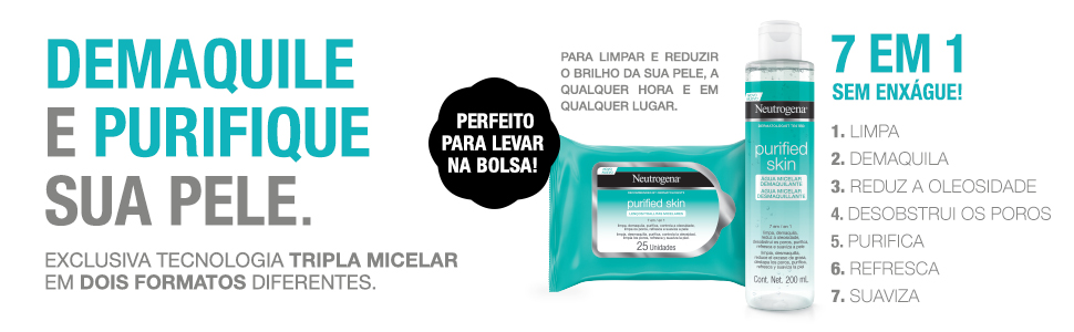 Demaquile e purifique sua pele. Exclusive tecnologia tripla micelar.