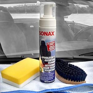 sonax alcantara microfiber care cleaner restore car vehicle seat