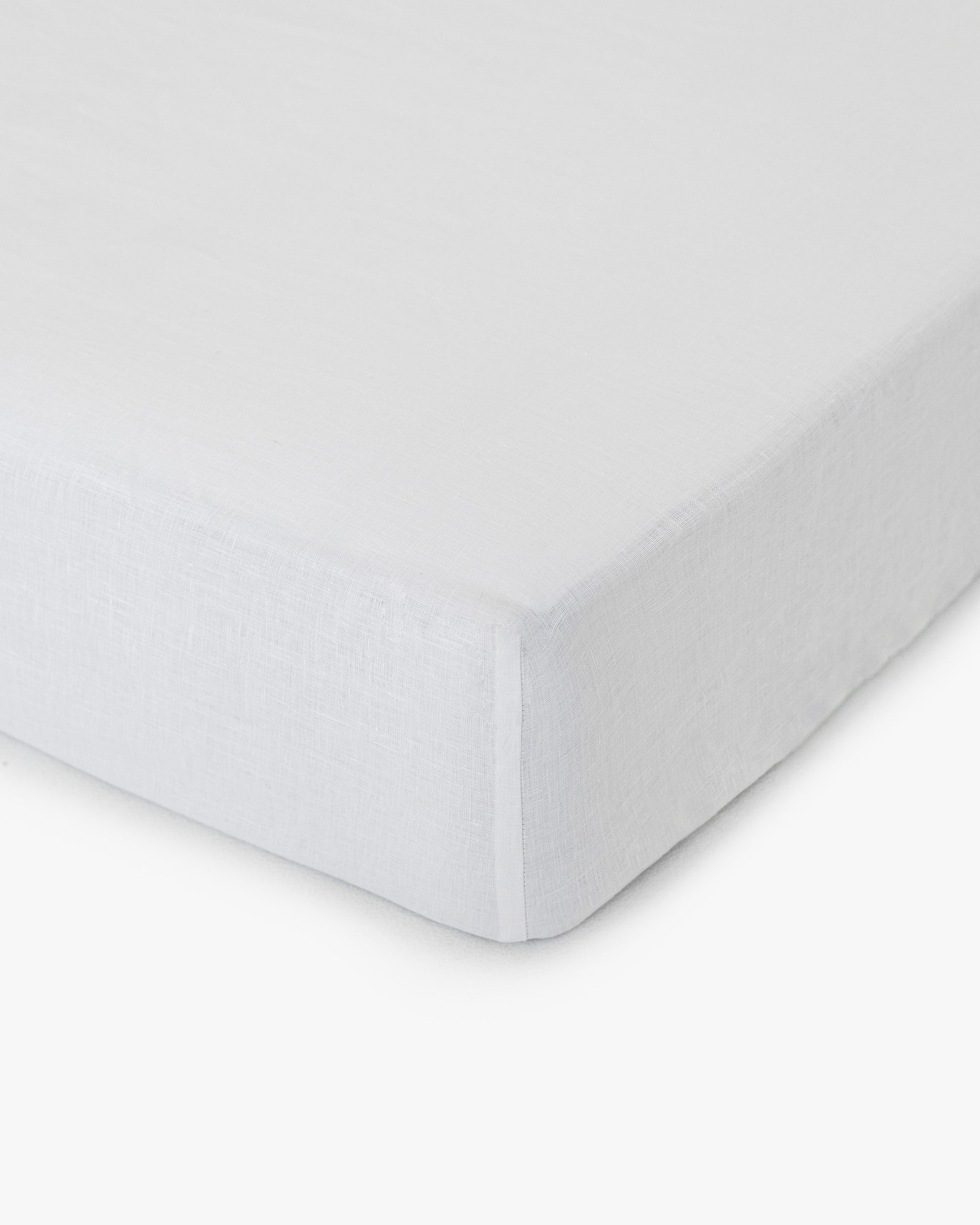 White linen fitted sheet - MagicLinen