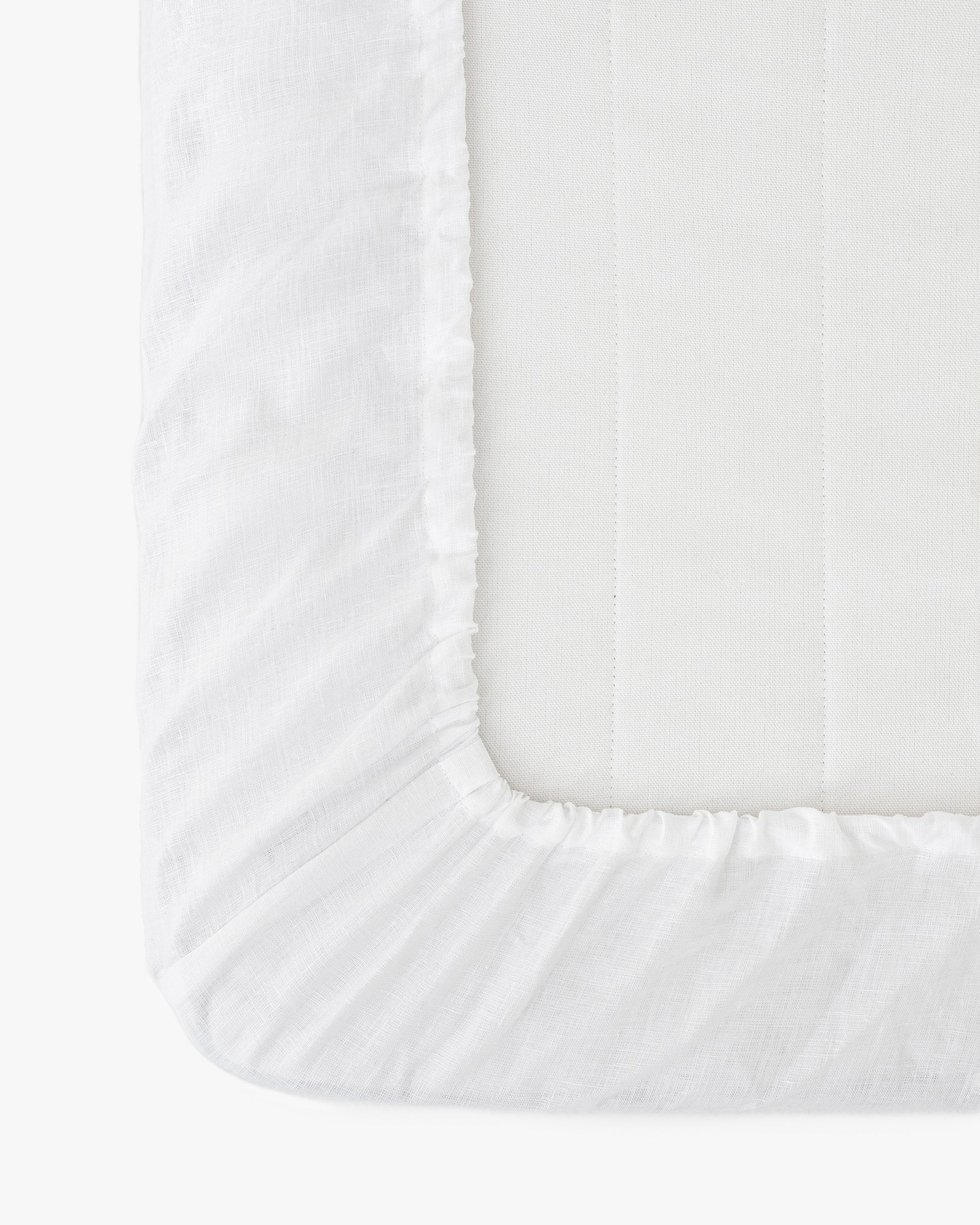 White linen fitted sheet - MagicLinen