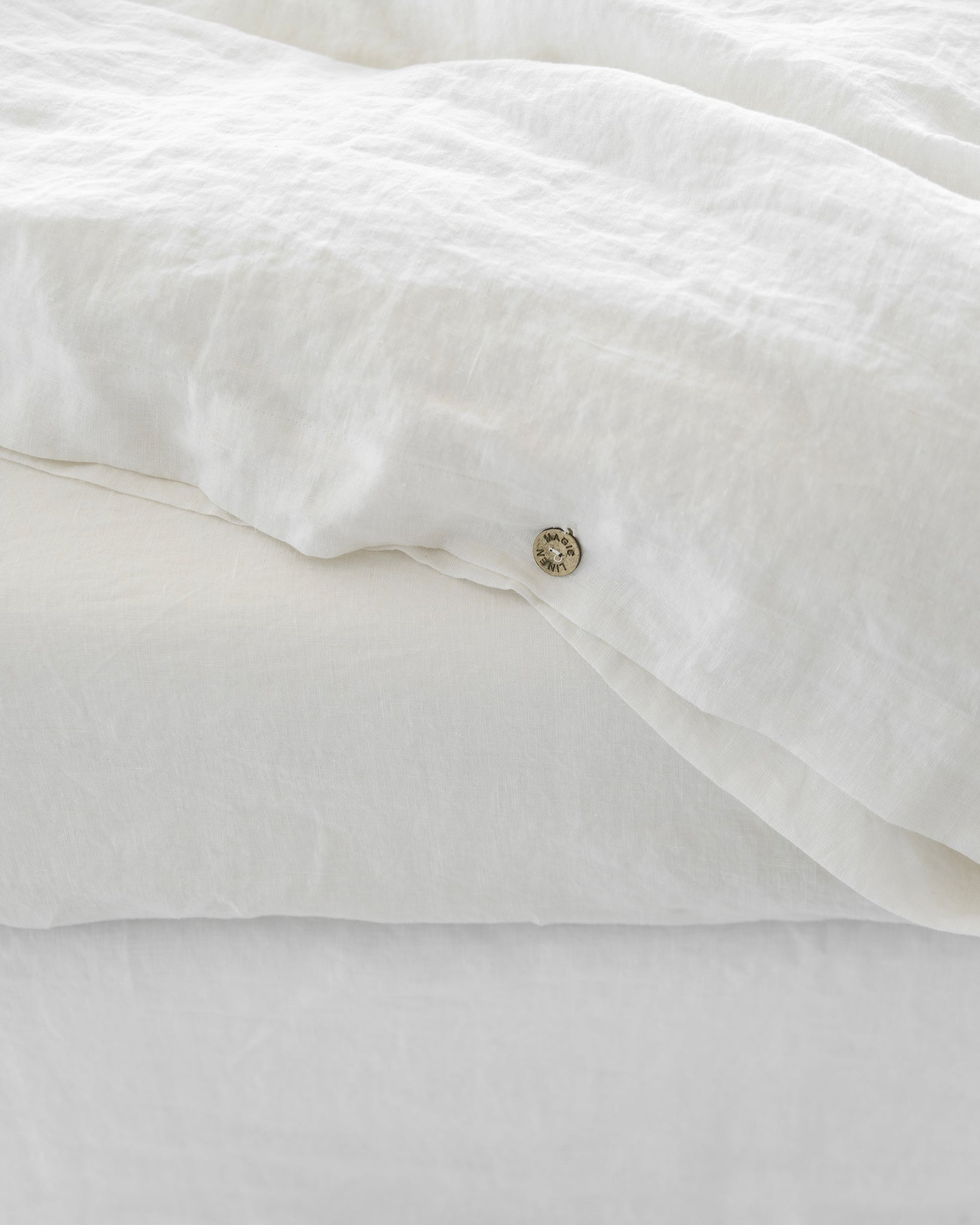 White linen fitted sheet - MagicLinen