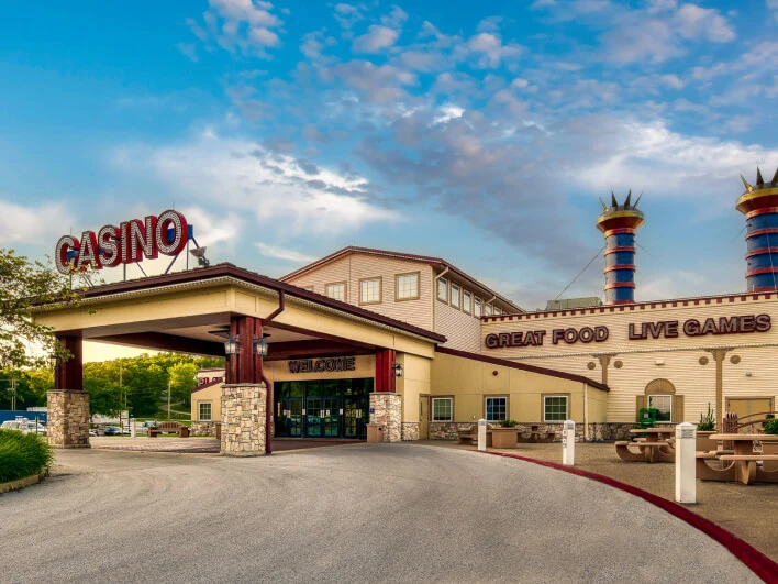 Casino external morning view with clouds