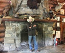 Main cabin fireplace at the Camp-Fire Club.