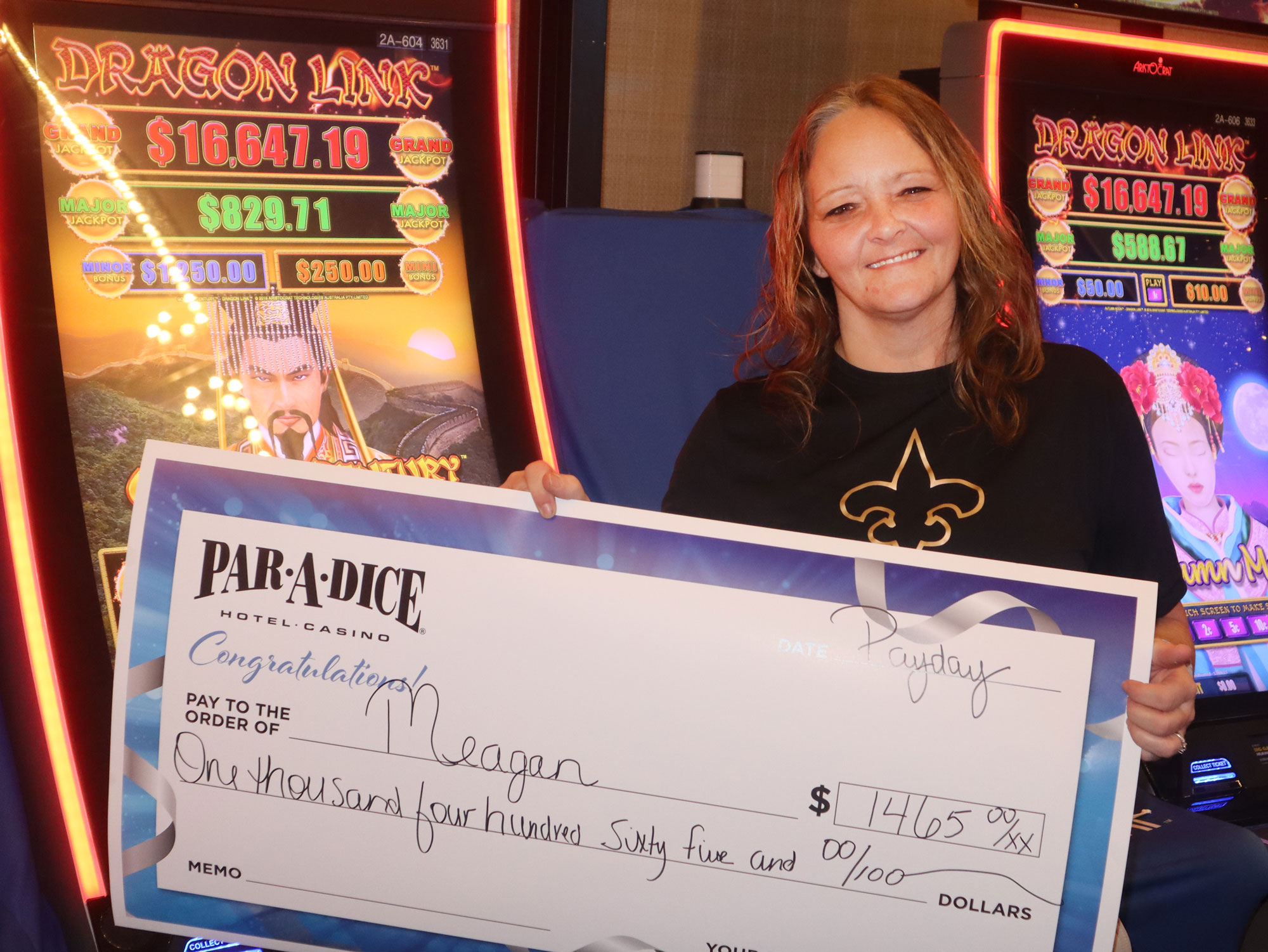 Meagan A - Winner of $1465 on .01 Dragon Link