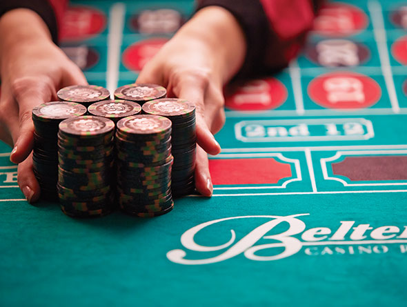 Craps table with chips image