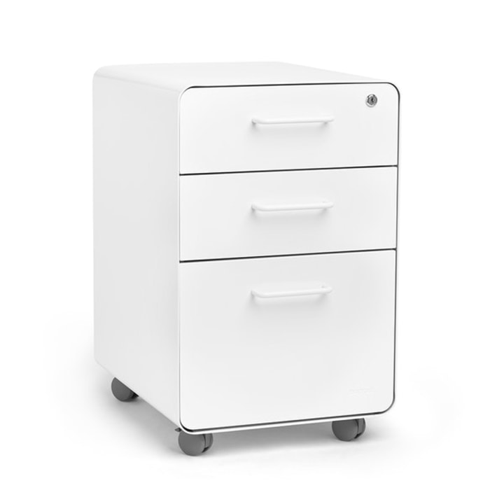 Poppin White Stow 3-Drawer File Cabinet