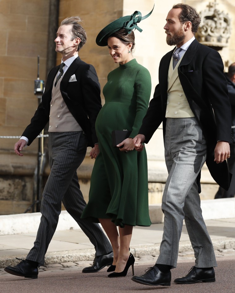 James Middleton, Pippa Middleton and James Matthews at Princess Eugenie's wedding