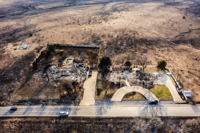 Homes destroyed by the Smokehouse Creek Fire in Canadian, Texas