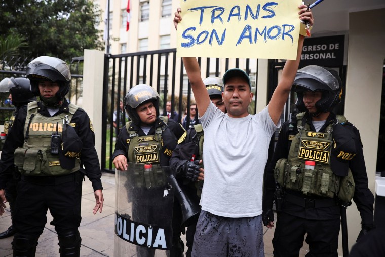 Protest by LGBT community groups in Lima transsexualism lgbtqi protest