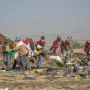 Image: Rescuers work the scene of the Ethiopian Airlines crash near Addis Ababa on March 11, 2019.