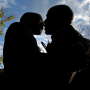 Image: Sherwood Howard, left, embraces Nevada State Sen. Kelvin Atkinson as they get married outside of the Marriage License Bureau in Las Vega