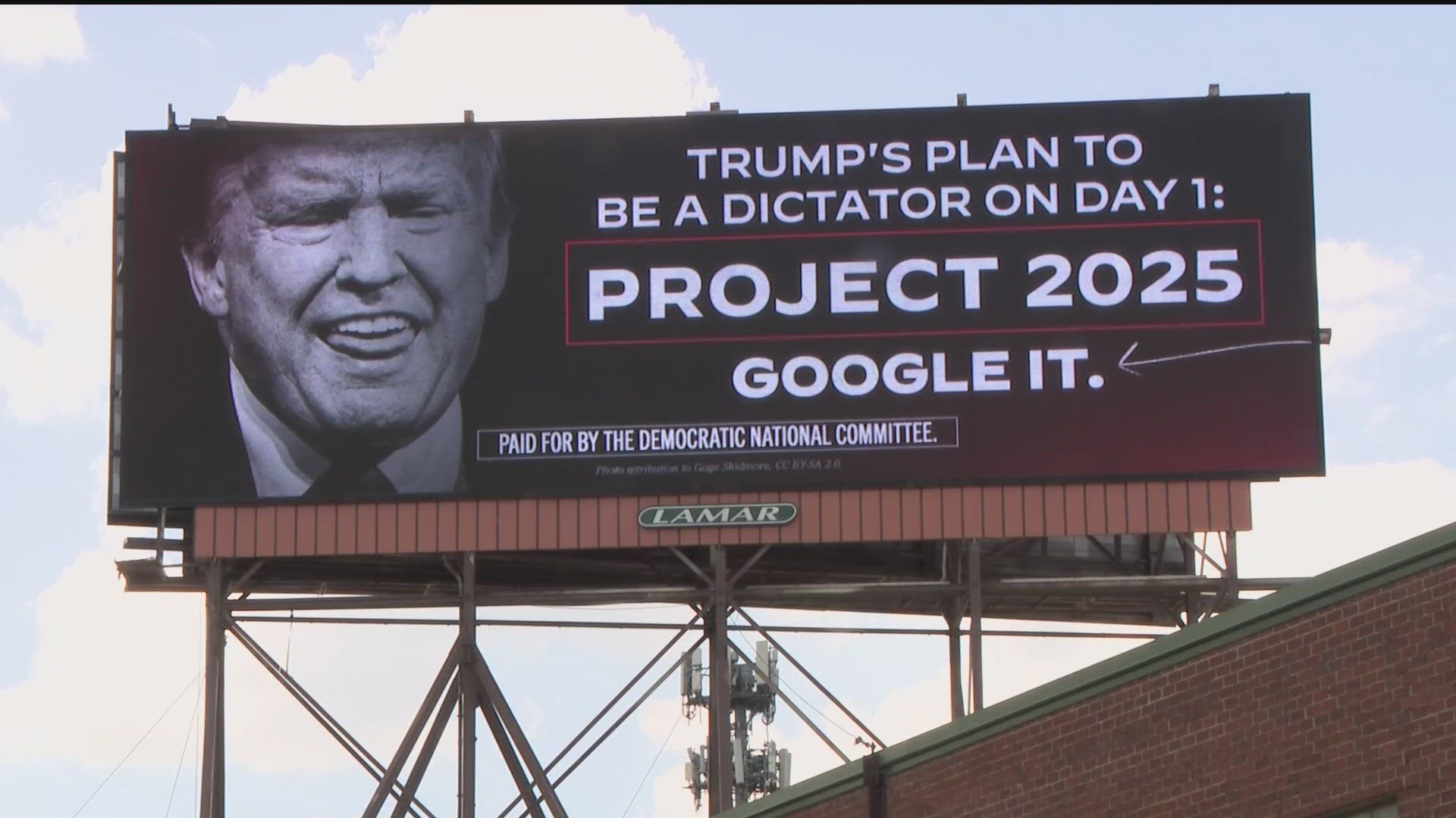 The billboards urge viewers to Google Project 2025. The document itself is online, and it’s a 900-plus-page proposed roadmap for a potential Trump second term.