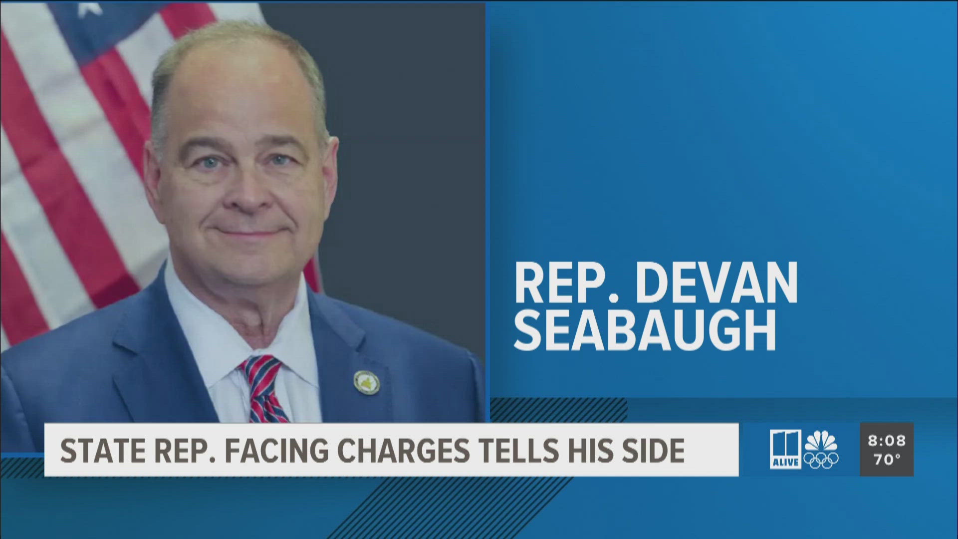 City records show seven charges against Representative Devan Seabaugh.