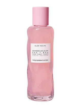 Glow Recipe Watermelon Glow PHA  BHA PoreTight Toner in pink on white background