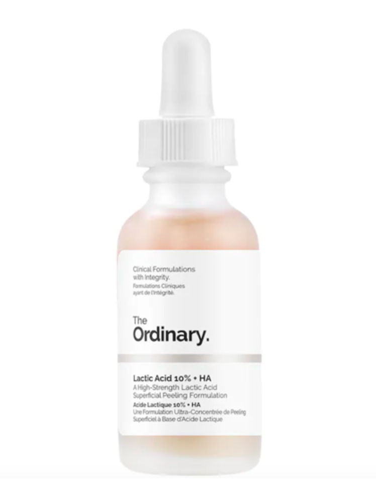 The Ordinary Lactic Acid 10% + HA on white background 