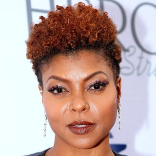 Taraji P. Henson with a short tapered pixie haircut and her curls on top
