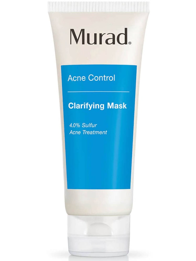 Bottle of Murad Acne Control Clarifying mask on a white background