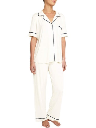 Eberjey Gisele Short Sleeve Pant Set on white background